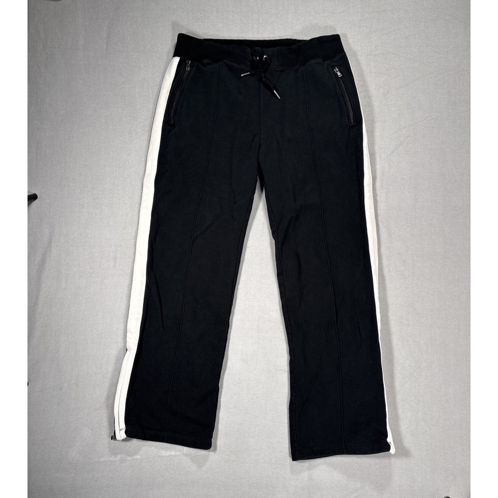 Vintage Polo Ralph Lauren Sweatpants Mens Large Black Ankle Zip Straight Leg Y2K